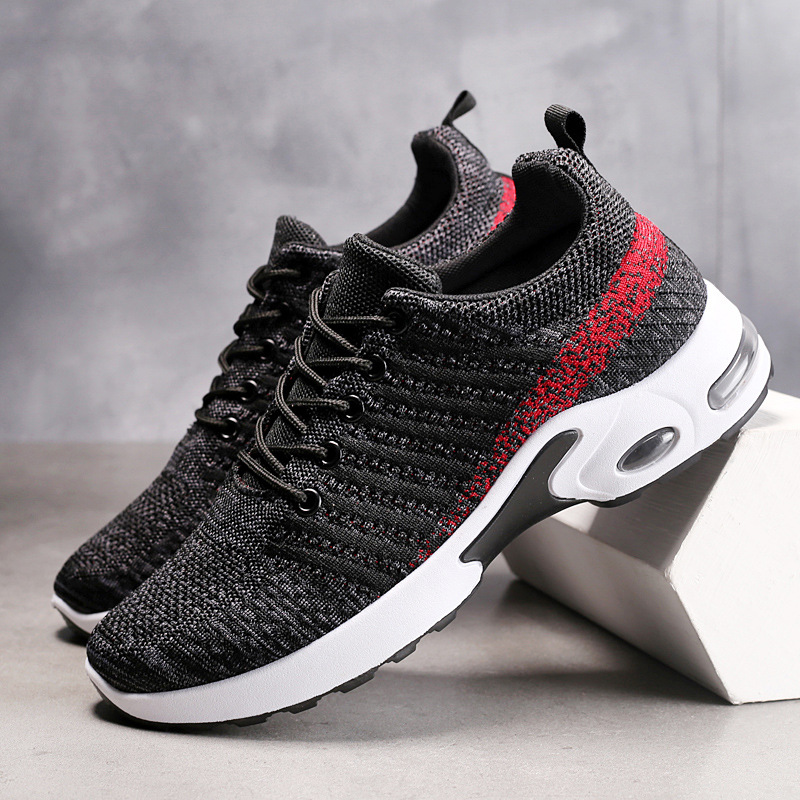 Knit Fabric Lace Up Sneakers - Мужские кроссовки Вязаная обувь Модные повседневные