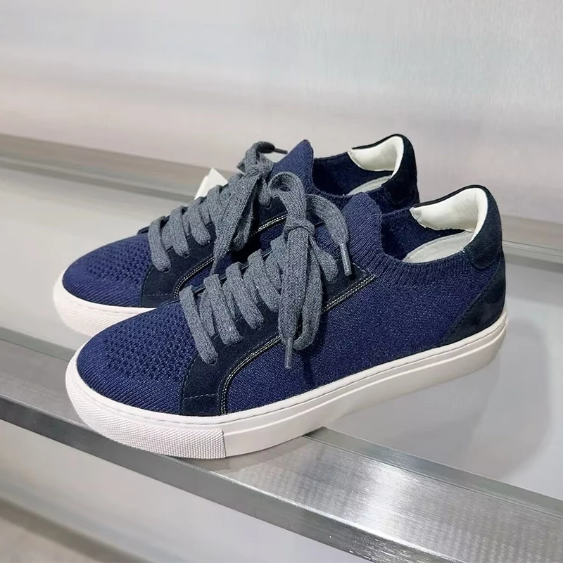 Женские вязаные дышащие кроссо – обзор и цена Knit Fabric Lace Up Sneakers