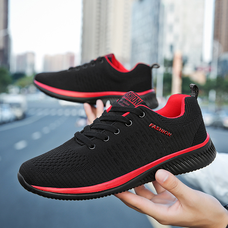 YRZL Спортивная обувь для мужч – обзор и цена Knit Fabric Lace Up Sneakers