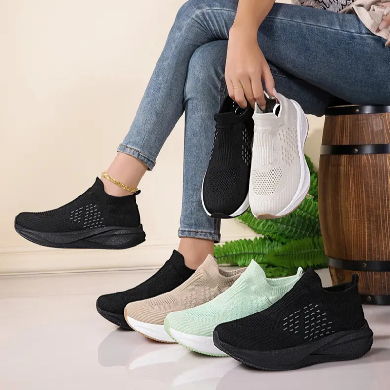 Унисекс кроссовки-носки для бе – обзор и цена Knit Fabric Lace Up Sneakers